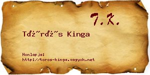 Törös Kinga névjegykártya