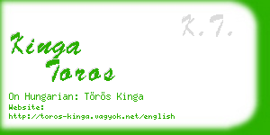 kinga toros business card
